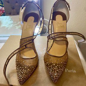 Louboutin Maria Strass Crisscross Pumps 40.5